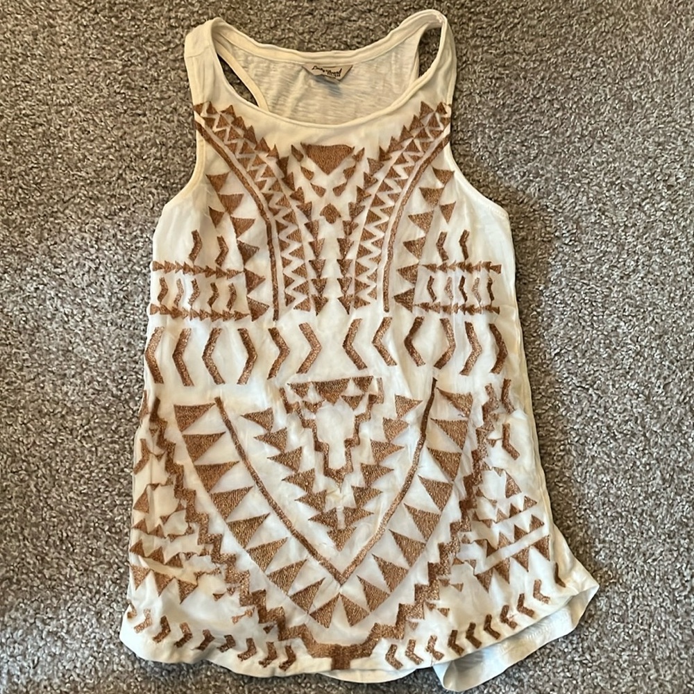Lucky brand mesh and gold top